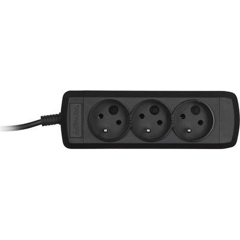 activejet 3GNU-1,5M-C - Cable alargador - CA 230 V - Entrada, Entrada IEC 60320 C14 - Tomas de Salida: 3 (CEE 73) - 1,5 m - Negro (1/2)