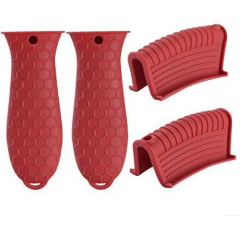 Manchon Silicone Protection Poignee Poêle Fonte - Isolation Thermique -240 °C à 230 °C - Antidérapant - Pour Poêles et Casseroles - Lot de 2 (1/5)