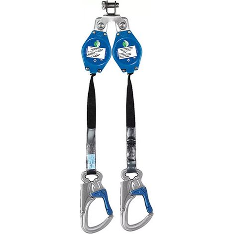 Anticaduta a richiamo automatico con doppia fettuccia 1,80 m - B0IK-A0157