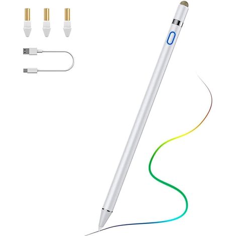 Stylet pour iPad Pencil pour iPad 11/10/9/8/7e Génération, Blanc (1/5)