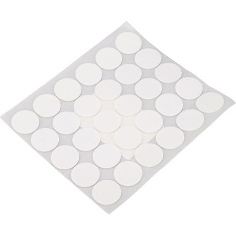 Lot de 10 bandes adhésives double face en mousse PE, multifonctionnelles, rondes, auto-adhésives, 20 mm x 1 mm, blanches (1/5)