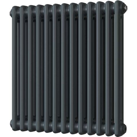Alpha - Anthracite Column Radiator H600mm x W592mm 2 Column - Feet Included