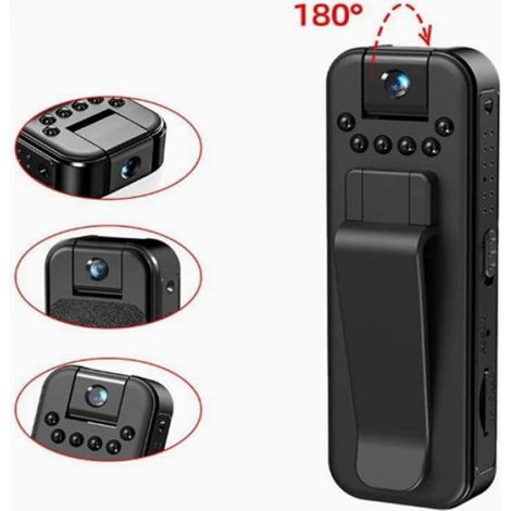 2X Mini Caméra Corporelle avec Enregistreur Vidéo Numérique Wi-Fi 1080P, Vision Nocturne Infrarouge, Caméscope Miniature de Police (1/5)