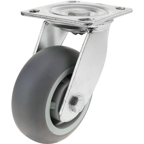 PrimeMatik - Roue pivotante industrielle en polyuréthane sans frein 125 mm (1/5)