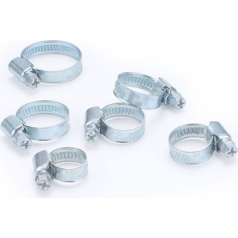 Conjunto de Abrazaderas de Sujeción de Acero Ancho 9 milímetros Sujeción 10-32 mm - 6 Abrazaderas AROZ.