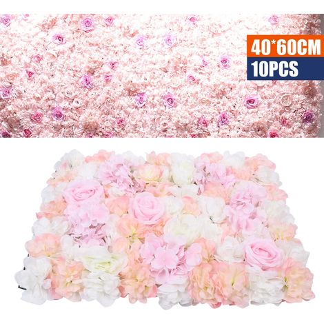 10 Stück künstliche Simulation Stereo Blumen Wandtafel, rosa Fest Hochzeit Zeremonie Dekoration Hintergrund, 60  40 cm