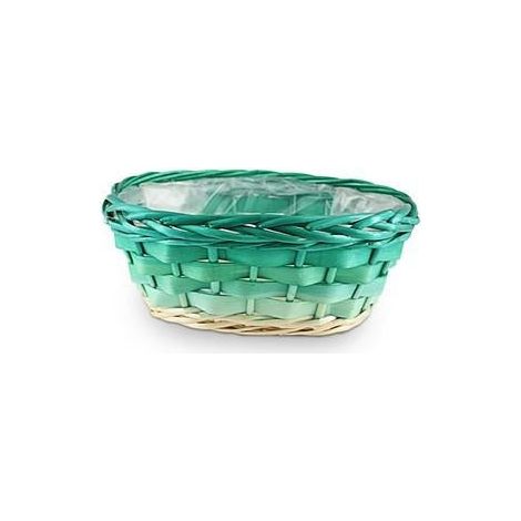 Portavaso in pioppo intrecciato sfumato verde, 30x20H13 cm (kit da 10)