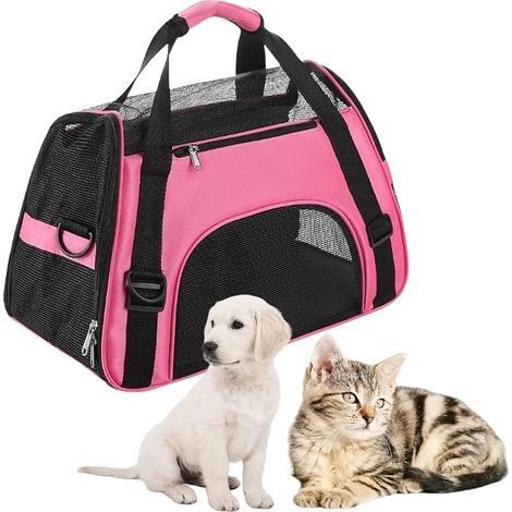 Oxford Pet Carrier Bag for Pets by Airplane and Car Breathable Washable and Foldable for Small Animals, Kittens, Puppies, Rabbits and Other Animals (1/5)