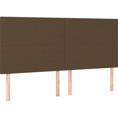 Maison Exclusive - Tête de lit marron foncé 200 x 5 x 118/128 cm Tissu (1/5)