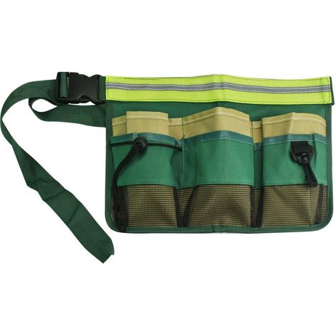 Sac à outils de jardin de nettoyage réglable avec 8 poches (vert)