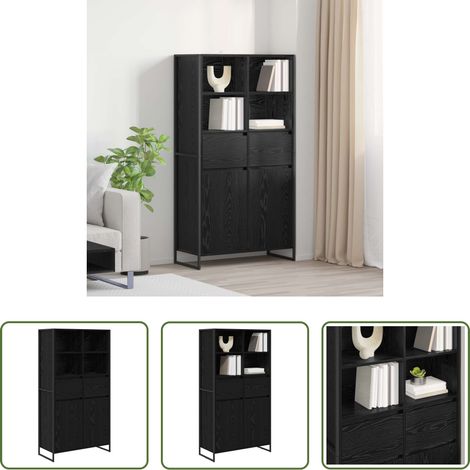 Meuble de salon -  Buffet 2 pcs Chêne noir 81 x 36 x 150.5 cm Bois d'ingénierie (1/5)