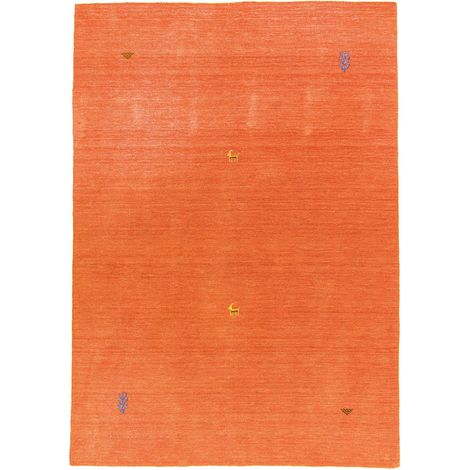 Tapis Gabbeh indien Tapis Agra - Tapis en laine  - 250x200cm, Rectangular - 100% Laine vierge - Tissé main - Orange