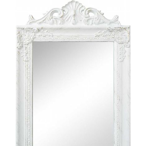 Miroir sur pied Luxueux, Miroir chambre, 160 x 40 cm Blanc OIB3982E