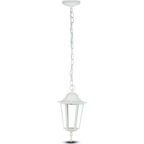 V-TAC LED-Gartenpendelleuchte aus Aluminium mit E27-Lampenfassung (max. 60 W), mattweiß, IP44
