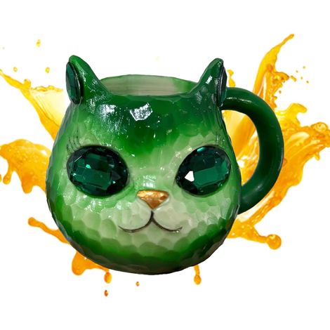 Tasse Chat Artisanal Géode Animale Déco Maison Passionnés Collectionneurs Mug Café Chat Minéral Tasse Thé Pour Boissons Chaudes Et Froides, Amateurs De Café, Amoureux Des Animaux, Collectionneur (1/5)