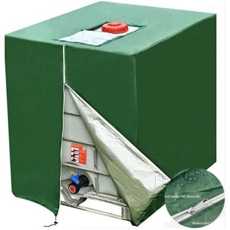 AGE Bache pour Cuve 1000 l, Bâche de Protection Solaire pour réservoir d'eau de Pluie IBC, Anti-poussière Anti-UV, Housse de Protection, bâche de Protection (116 x 100 x 120 cm) (1/5)