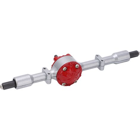Arbre de transmission d'essieu arrière en métal pour pièces et accessoires de mise à niveau de voiture RC WPL D12 (argent rouge) (1/5)