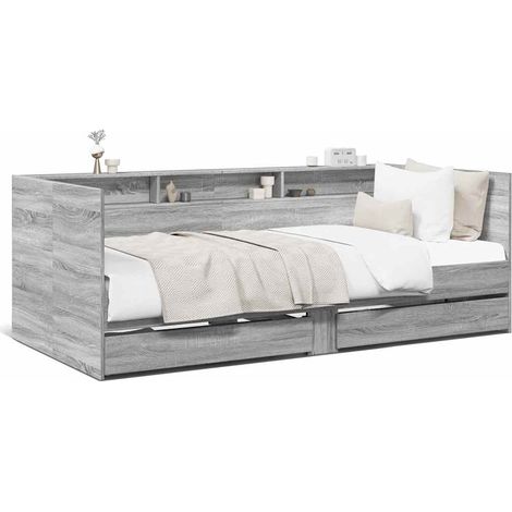 Maison Exclusive - Sofá cama con cajones sin colchón gris Sonoma (1/5)