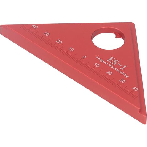 Équerre aluminium 45 degrés, règle triangulaire de menuiserie, outil de mesure d'angle pour bois, carré de charpentier robuste (1/5)