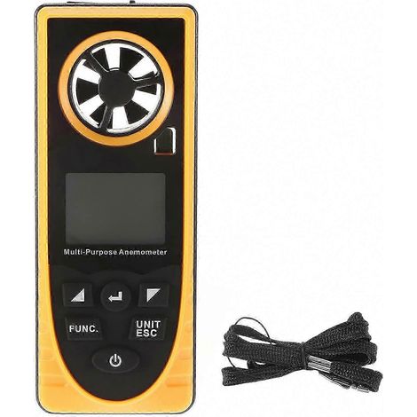 Le GM8910 est un anémomètre multifonctionnel, un anémomètre numérique portable 8 en 1 avec un écran LCD, capable de mesurer la vitesse du vent, l'humidité et 8 autres paramètres. (1/4)