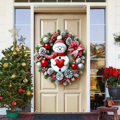Rideau De Porte De Noël - 90 X 180 Cm - Tissu Polyester - Décoration De Fête Pour Intérieur Et Extérieur - 1 Pièce (1/5)