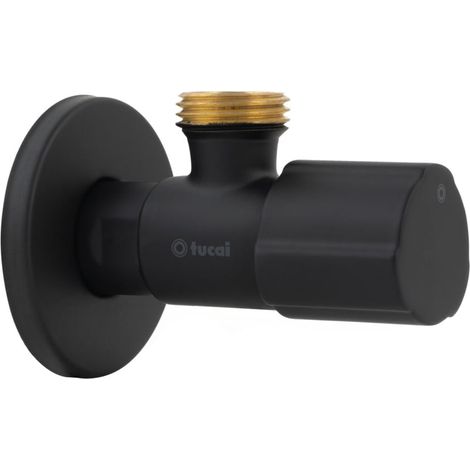 Robinet équerre design - ACS - NOIR MAT - Mâle 1/2" / Mâle 1/2" - Tucai (1/2)