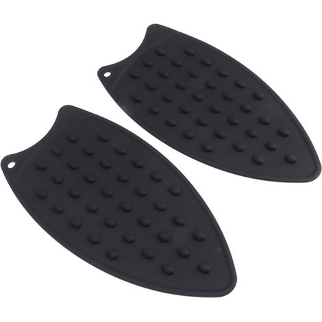 2 Pièces Tapis Pose Fer à Repasser en Silicone Résistant aux Chocs et à la Chaleur pour Planche et Fer à Repasser Noir (1/5)