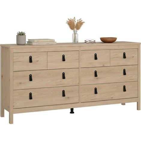 Dmora - Kommode Kovsova, Wohnzimmerbuffet, Wohnzimmer-Sideboard, Moderne Küchen-Speisekammer, 160x38 h80 cm, Eiche