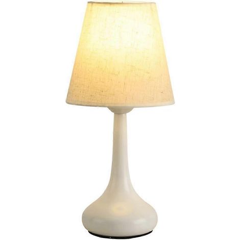 Stoff-Schreibtischlampe mit dreifarbiger Dimmfunktion, Touch-Schalter, skandinavischer Retro-Nachttischlampe, kleines Nachtlicht