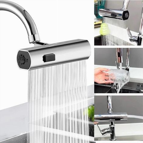 Trade Shop - Grifo De Cocina Aireador 360° Rotación Extensión Lavabo Multifuncional - (1/5)