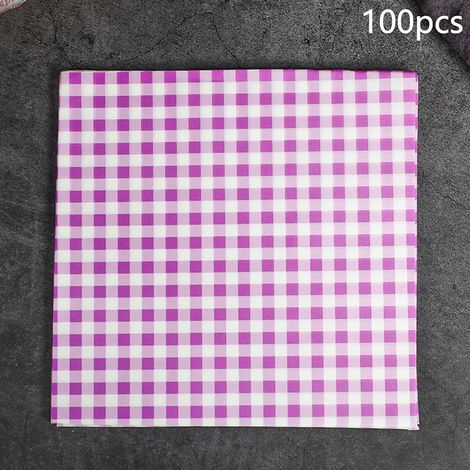100 feuilles de papier sulfurisé pour caissettes à sandwich, 7 couleurs (1/5)
