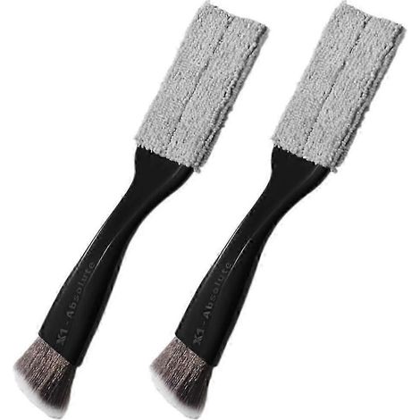Lot de 2 mini brosses à poussière pour le nettoyage intérieur de voiture, compatibles avec les grilles d'aération (KF).WHBYV (1/4)