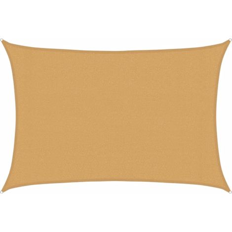 Voile d'ombrage  Voile de parasol 160 g/m² rectangulaire sable 3x4 m PEHD