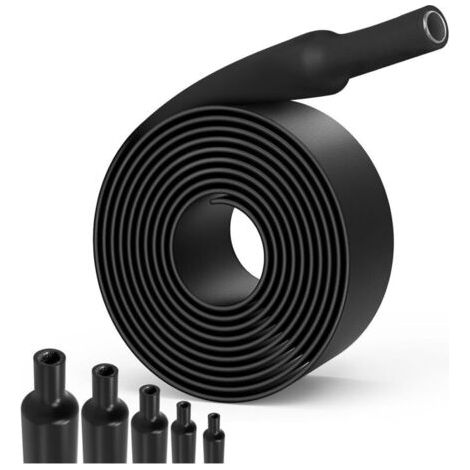 3:1 Heat Shrink Tubing Diameter 7.9/15.4/19.1/30/40 mm, Heat Shrink Tube with Adhesive 2 m, Black Heat Shrink Tubing (Diameter 32 mm 2 m)