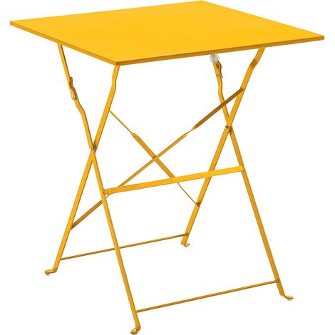 Oviala – Table de jardin pliante carrée en acier – Résistante à l'humidité – Pliant pour un rangement facile – Dimensions 60x60x71 cm