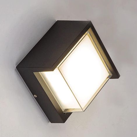 Murale Moderne en Aluminium 15 W, Demi-Couvercle Noir - Lèche-Mur étanche IP65,  de Jardin à LED,  Murale pour couloirs intérieurs extérieurs, Salon de Jardin (1/5)