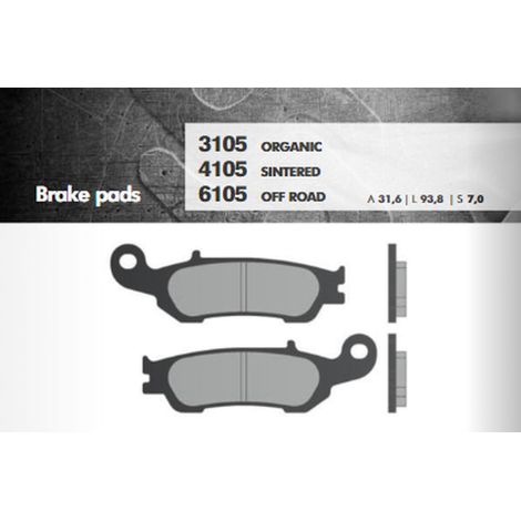 PASTILLAS DE FRENO BRENTA KH450 DE METAL SINTERIZADO (DORADO) PARA USO FUERA DE CARRETERA (FT 6105)
