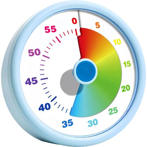 Timer visivo per bambini, cronometro da 60 minuti e timer per il conto alla rovescia per adulti, 10,3x4,5 cm, ABS silenzioso, strumento di gestione del tempo per cucina, aula, riunioni. (1/5)