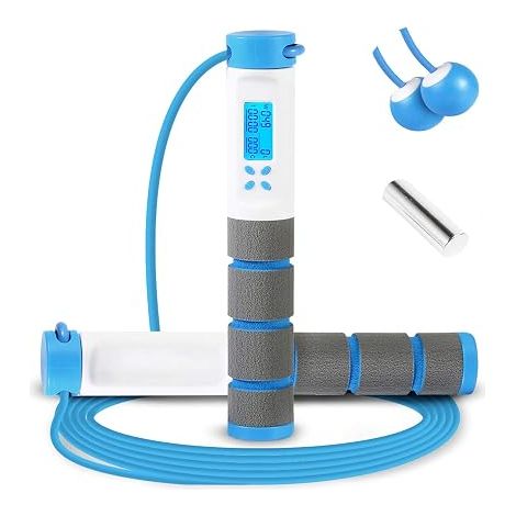 Skipping Rope, Weighted Handle Digital Skipping Rope with Calorie Counter for Fitness Training, Adjustable Speed Exercise Skipping Rope for Men, Women, Kids, Girls (1/5)