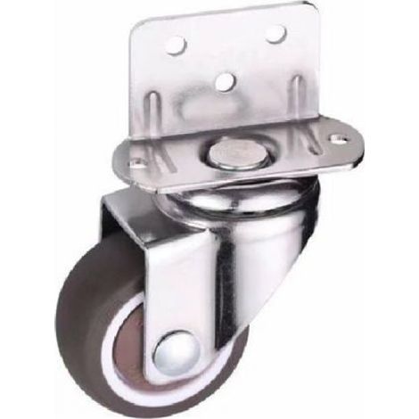 Roulettes pivotantes de 30 mm sans frein, platine de fixation en L pour meuble ou support pour plantes (1/4)