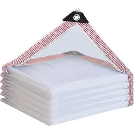 Lona impermeable con ojales - Transparente para uso exterior, plantas, invernaderos, jardines, muebles, cajas nido para mascotas (polietileno de alta densidad (HDPE), 2x4 m)