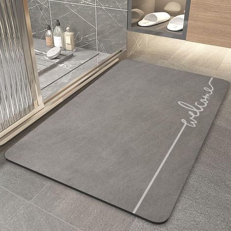 CCYKXA Super Absorbent Non-Slip Floor Mat Quick Drying Thin Bath Mats Washable Bathroom Rugs Bathtub Shower Mat (50 x 80 cm)