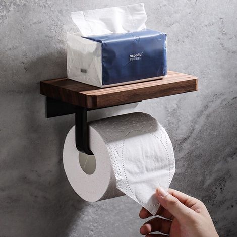 Toilettenpapierhalter mit Telefonhalter, stanzfreier Toilettenpapierrollenhalter