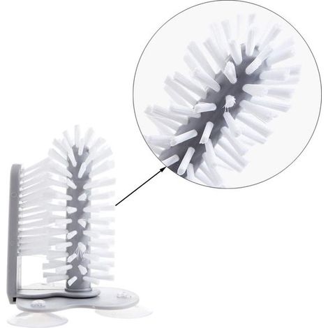 Brosse à ventouse 3 en 1 pour tasses, outil de lavage pour tasses de cuisine, tasses isothermes, tasses en verre, brosse de nettoyage pour biberons, brosse multifonctionnelle pour tasses (1/5)