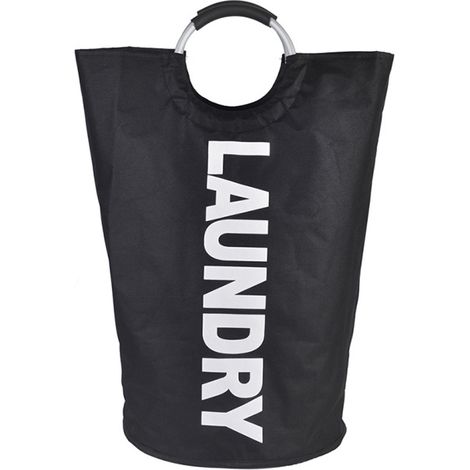 Cesto de ropa plegable grande de 90 l, alto e independiente, para ropa sucia (negro)
