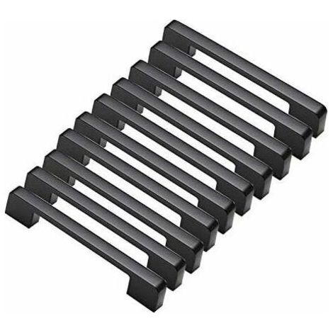 10pcs poignées de porte noir en Alliage de Aluminium Poignées T Bar Bâton Cuisine Armoire Entraxe de Trous 160mm (1/5)