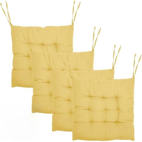 Lot 4 Coussins Chaise 40x40cm Beige Clair, Argenté Intérieur, Disponibles Intérieur/Extérieur