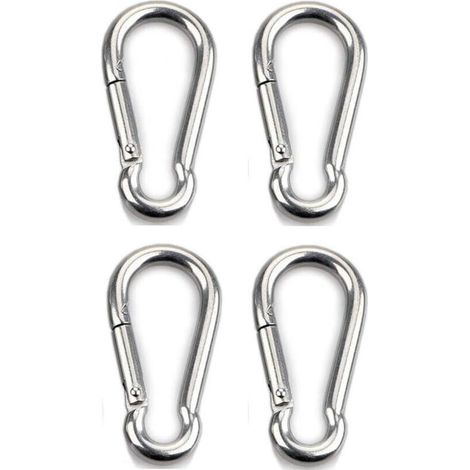 4pcs Mousqueton de Fixation pour Charges Lourdes, Sports, Chiens de Serrure, Hamac Balançoire, en Acier Inoxydable 304, 6mm Épaisseur (1/5)