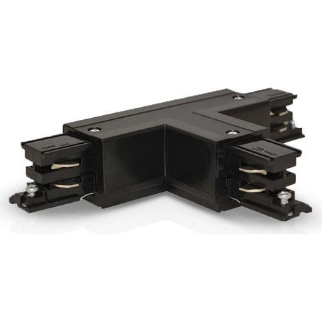 Connecteur Triphase Forme T Circuit Intérieur Droit Noir Miidex Lighting®