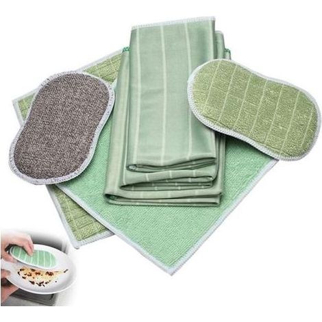 Lot de 6 Chiffon Bambou Microfibre, Chiffon Vitre sans Trace, pour Vitres Miroirs Carreaux Carrosserie Microfibre Bambou Vitre Ménage Salle De Bain (1/5)